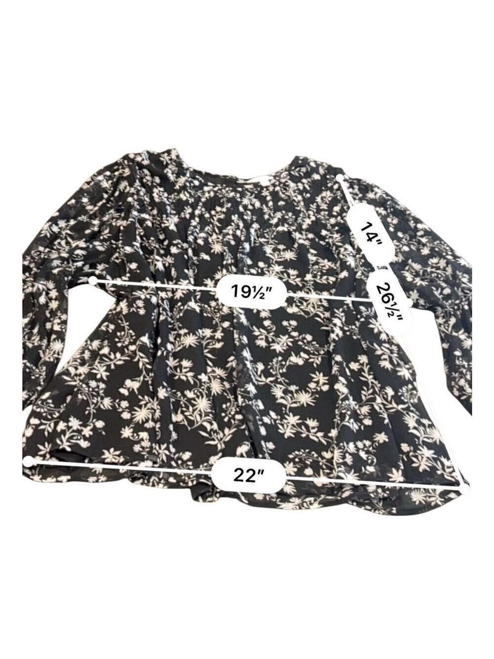 TERRA& Sky  black floral BOHO blouse size 4X - Picture 7 of 9